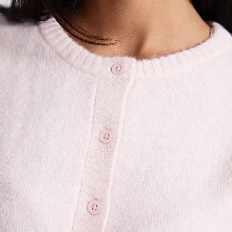 Fitted knit cardigan "Pebble" Soft Pink